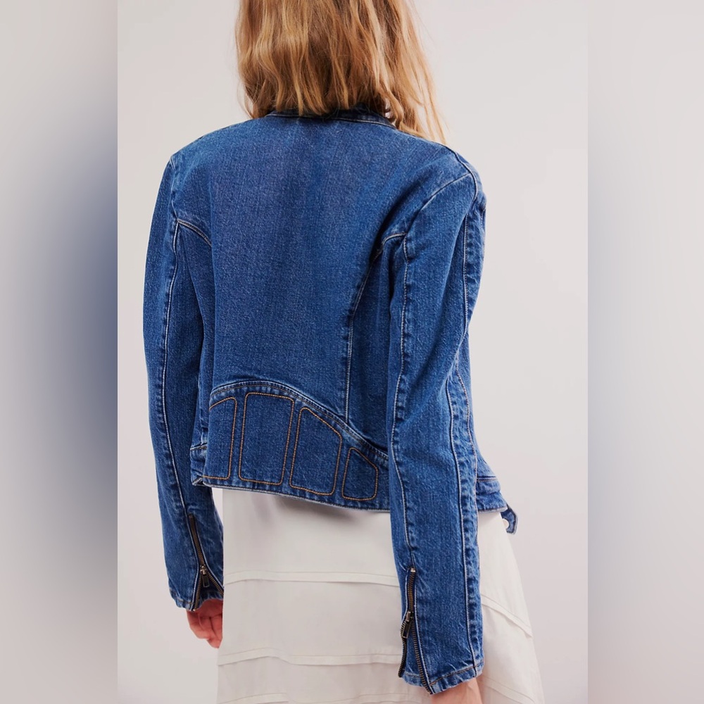 We The Free Fast Lane Denim Moto - Picture 2 of 15